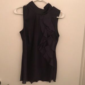 Purple blouse with high neck